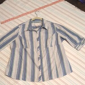 CJ Banks Striped Button-Up Shirt